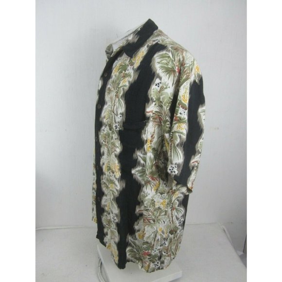 Pacific Scene vtg Men Hawaiian camp shirt p2p 25 L aloha luau tropical panel - Picture 6 of 10